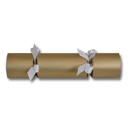 Gold Matte White Bows | Christmas Crackers | Paper Hats | Party Crackers | Olde English Crackers